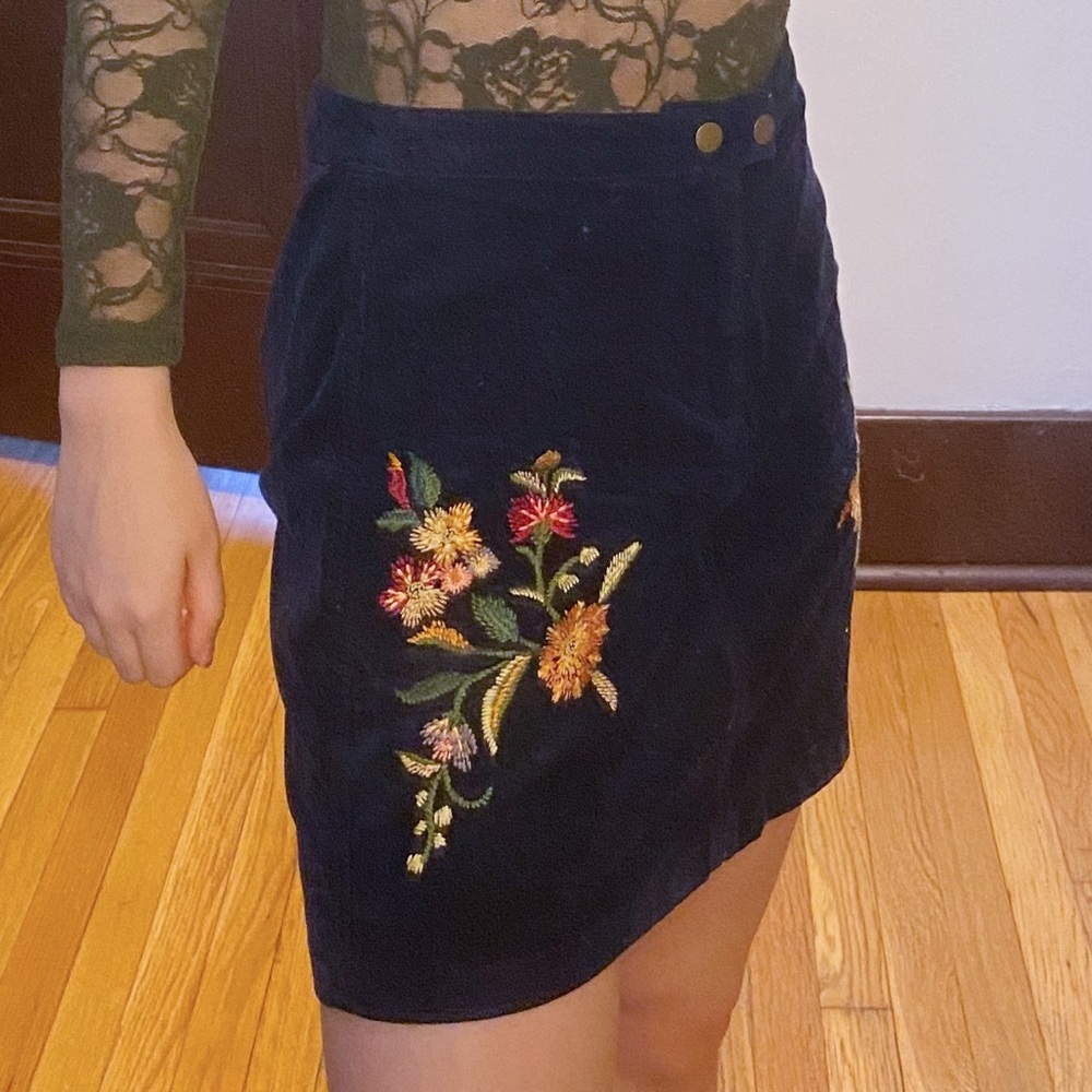 Blue Corduroy Skirt